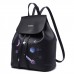 Рюкзак с принтом Космос 55379, экокожа, черный