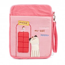 Сумка-чехол для iPad и планшета I Count Myself Happy, с кошкой, розовый