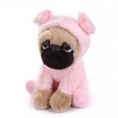 Мягкая игрушка - щенок Мопс, 22 см, розовый